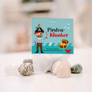 10x "Piraten" Glückssteine / Piratenschatz
