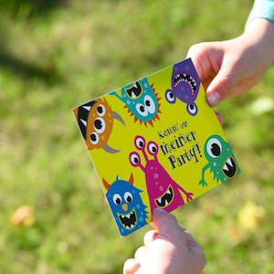 Einladungskarten Kindergeburtstag "Monster" 12er Set