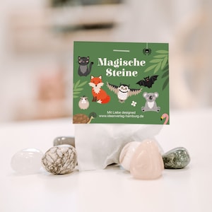 Glückssteine Kinder 10er Set – Einhorn, Waldtiere,  Meerjungfrau – Mitgebsel Kindergeburtstag & Abschied Mädchen Geschenk