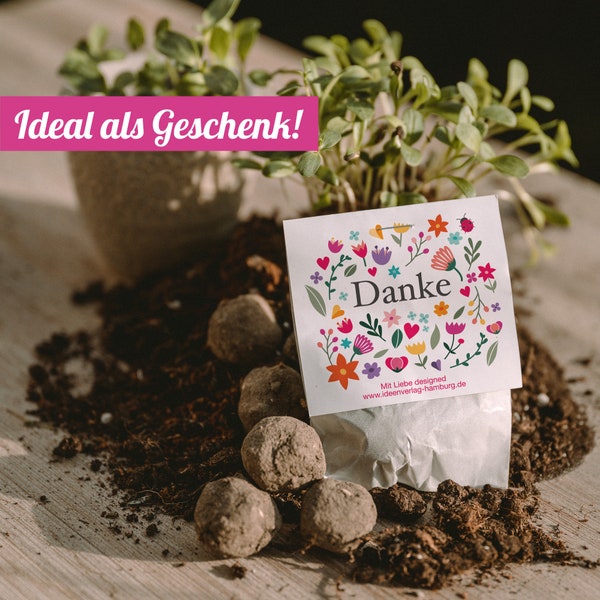 10x "Danke" Samenbomben / Dankeschön Geschenk