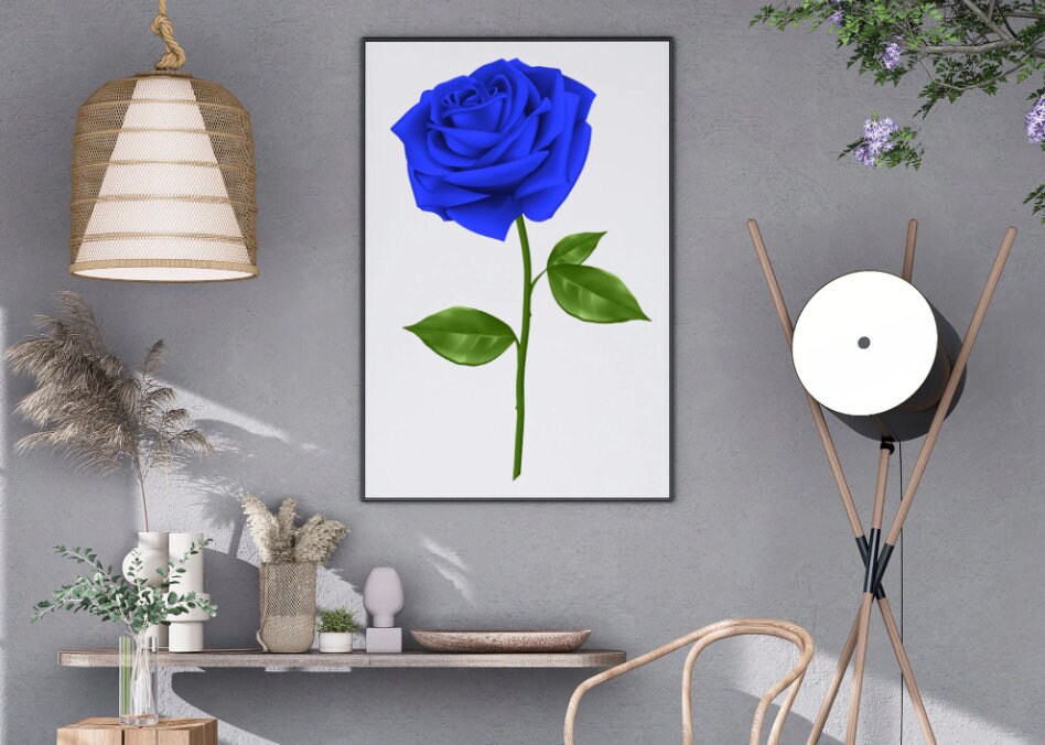 Printable Digital Wall Art, Wall Decor, Home Decor, Minimalist Blue