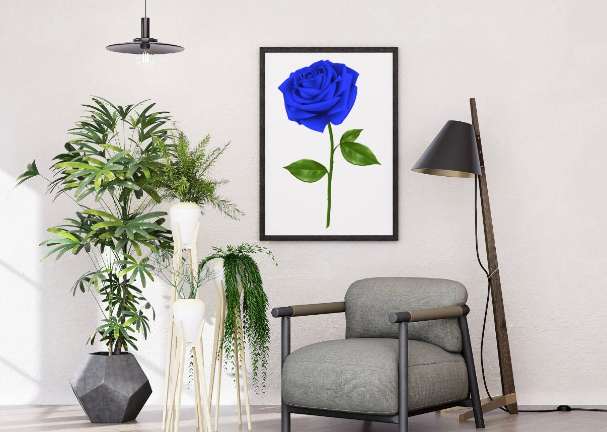 Printable Digital Wall Art, Wall Decor, Home Decor, Minimalist Blue