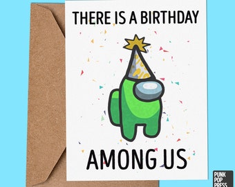 among us birthday balloons and banner happy birthday funny etsy