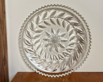 Elegante Kuchenplatte aus Bleikristall mit Blattschliff - Art. 865