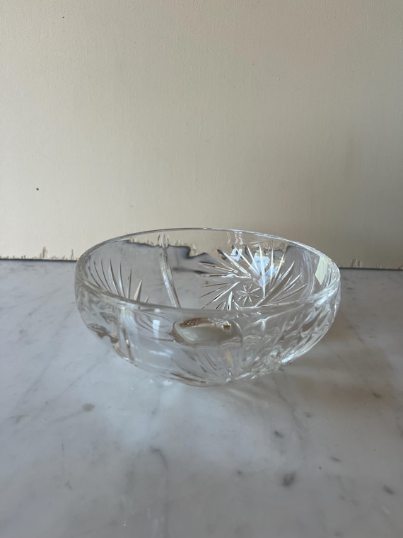 Art. 1275 - Elegante Nachtmann Kristallschale mit Schliffdekor – Vintage Dekoschale aus dickwandigem Glas