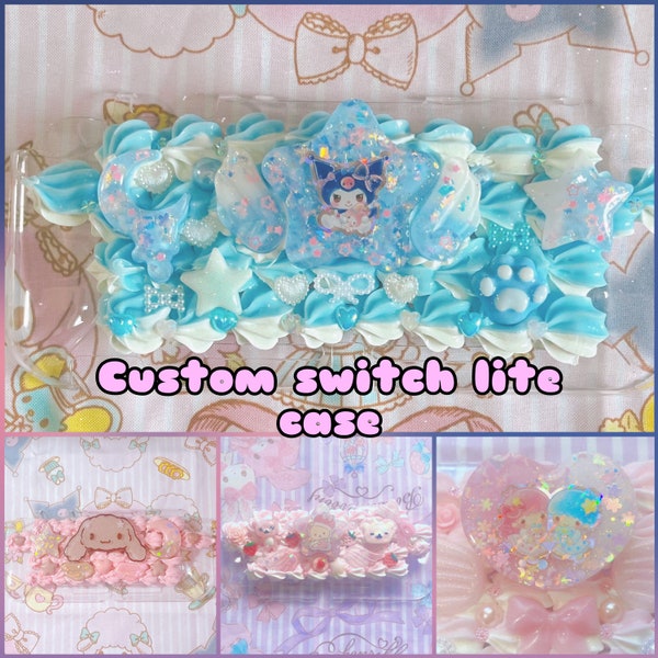 Custom Switch lite case kawaii, switch cases rhinestone, switch decoden, switch lite skin, switch lite shell