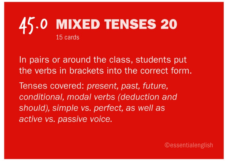 Out of the Box/esl Teaching Aids/word Games/grammar Etsy