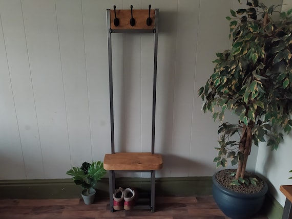 Narrow coat rack bench sale