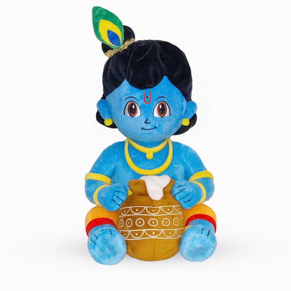 Leuke Knuffelige Baby Krishna Soft Toy, Krishna pop, pluche, baby douche geschenken, Diwali geschenken, Hindoe god, Hindoe diety, Kerstcadeaus