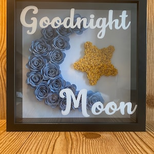 Boîte d’ombre de fleur en papier plein cadre en forme de lune et d’étoile| Solide, Ombre, Multicolore|