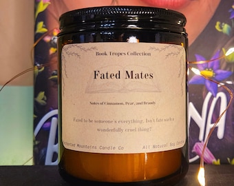 Fated Mates 8 oz Soy Wax Candle - Book Trope Collection - Bookish Candle - Bookish Merch - All Natural Soy Wax Candle