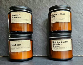 4 oz Sampler Pack - Soy Wax Candle Sampler Pack - Customizable - 4 oz Amber Jars - PLEASE read description before purchasing