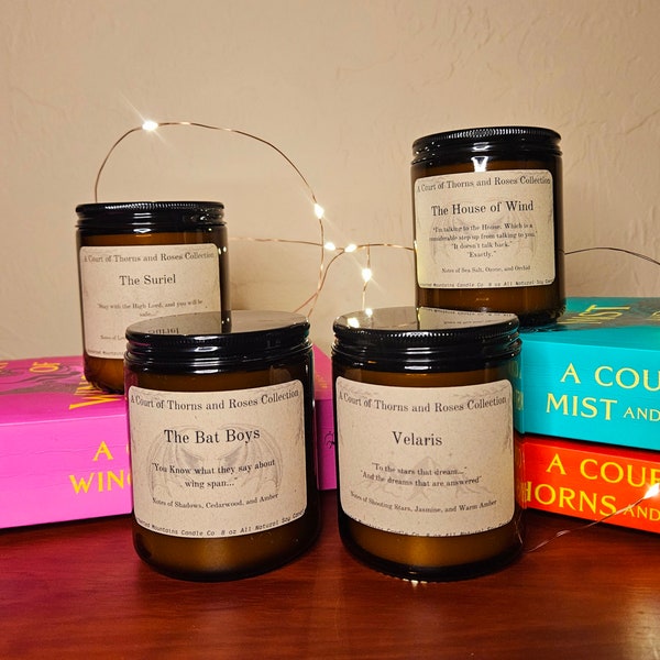 A Court of Thorns and Roses Candle Collection - bookish merch - soy wax candle - book lover candle - book candle - Sarah J Maas - ACOTAR