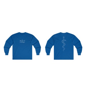 Le serment d&#39;Hippocrate du Collège médical et le bâton d&#39;Asclépios T-shirt manches longues