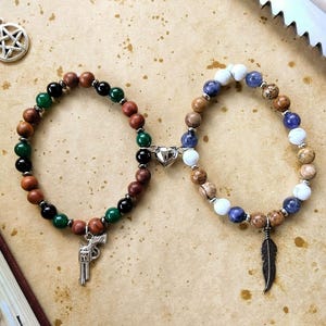 Dean and Castiel | Supernatural Character Inspired Magnetic Heart Friendship Bracelet Set