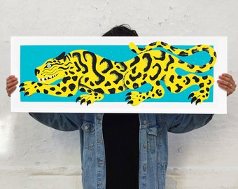 Leopard Screenprint, Panther Screenprint | Extinct Animal