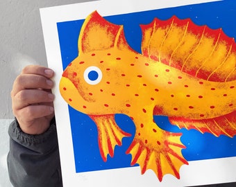 Fish Screenprint, Fish Screenprint | Extinct Animal