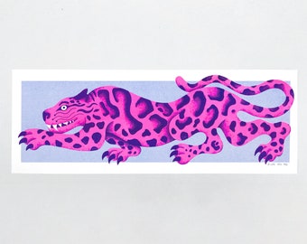 PANTHER RISOGRAPH - Panther in risography | LEOPARD - Leopard