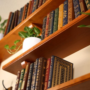 View of three shelves from bottom diagonal angle.