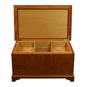 Cherry humidor, handmade with Spanish Cedar interior, two removable trays, fits 100 cigars, humidifier/hygrometer sold separately