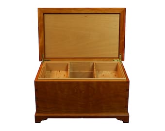 Handmade Cherry Humidor: Spanish Cedar Interior, Two Removable Trays