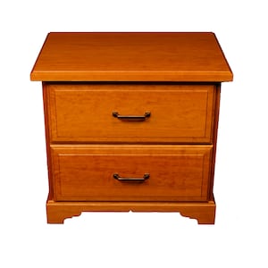 Cherry nightstand with drawers, set of two bedside tables/side tables/end tables