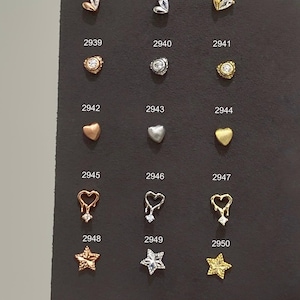 Stevige sterpiercing, hartpiercing, liefdespiercing, helixpiercing, schroef terug, stud piercing door te draaien, tragus piercing, 925 kt zilver
