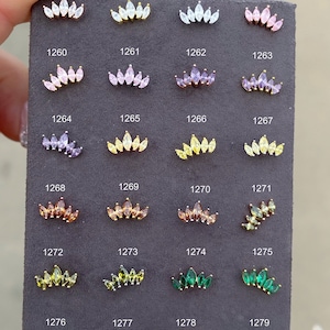 Fünf Marquis Piercing,Helix Piercing,Schraube zurück,Ohrstecker durch Drehen,Tragus Piercing,925 ct Silber,Acht verschiedene Farben Optionen