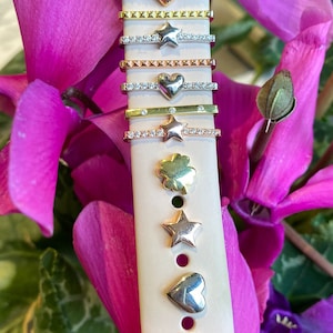 Smart Watch Band Bars,Silicone Band Charm,Apple Silver Charm Accesory,925 Dainty Charm,Watch Accesory,Band  Decorative Apple Watch