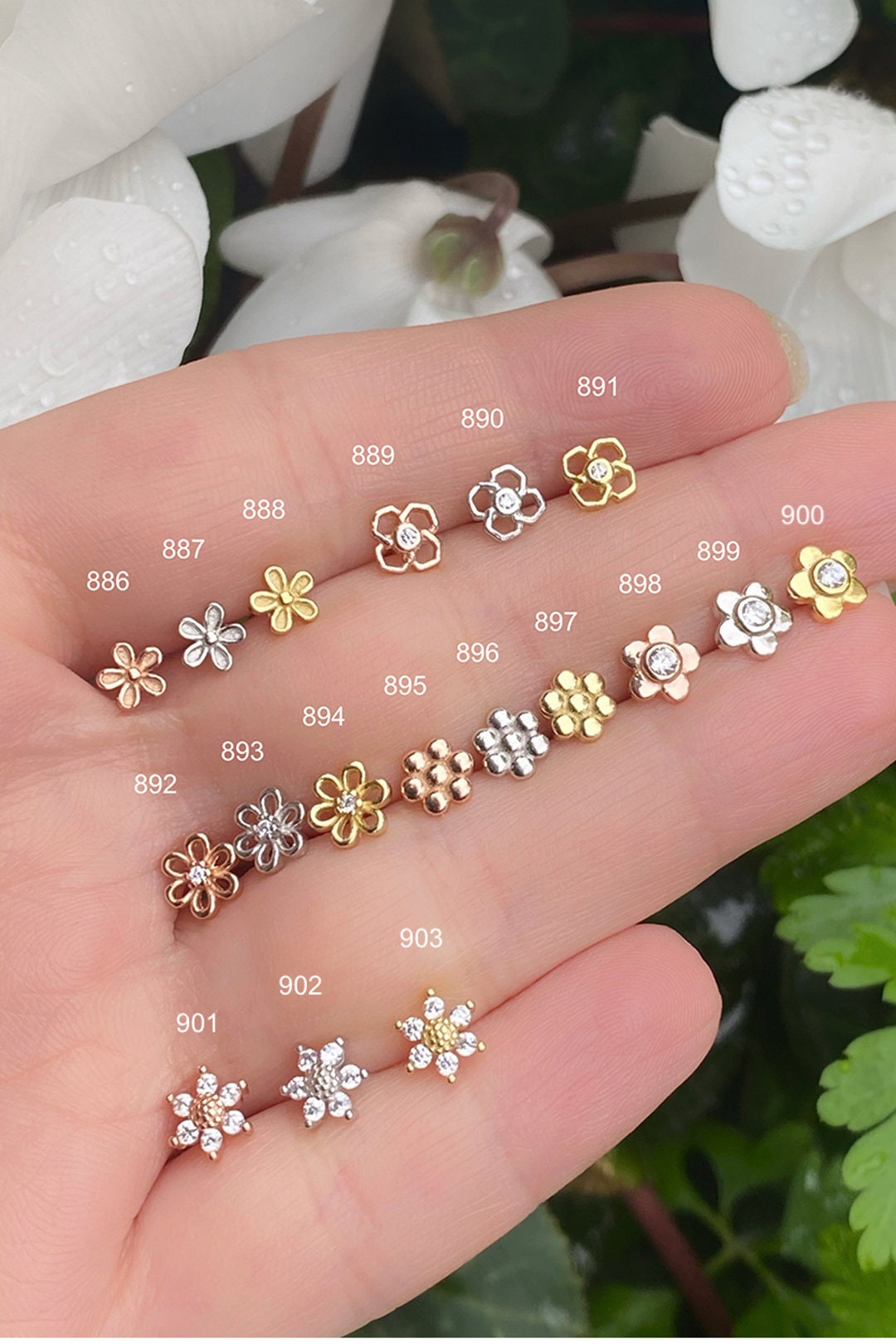 Floral Piercing,daisy Piercing,flower Piercing,helix Piercing,screw