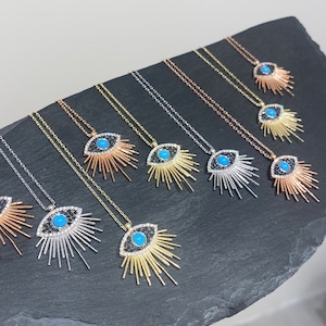 Evil Eye Eyelash Necklace,Evil Eye Charm,Eye with lashes necklace,layering necklace,Great Gift For Her,Evil Eye Protection Necklace