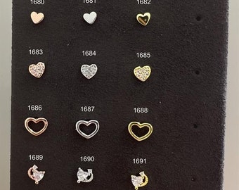 Piercing en forme de coeur minimaliste, Love Piercing, Boucles d'oreilles Mini Heart Stud, Helix Piercing, Revissage, Stud Piercing en tournant, Argent 925 ct,