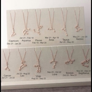 Personalize Gift Zodiac Necklace Horoscope Constellation Star Sign Birthday Best Friend Gift For Necklace Taurus Gold Plated