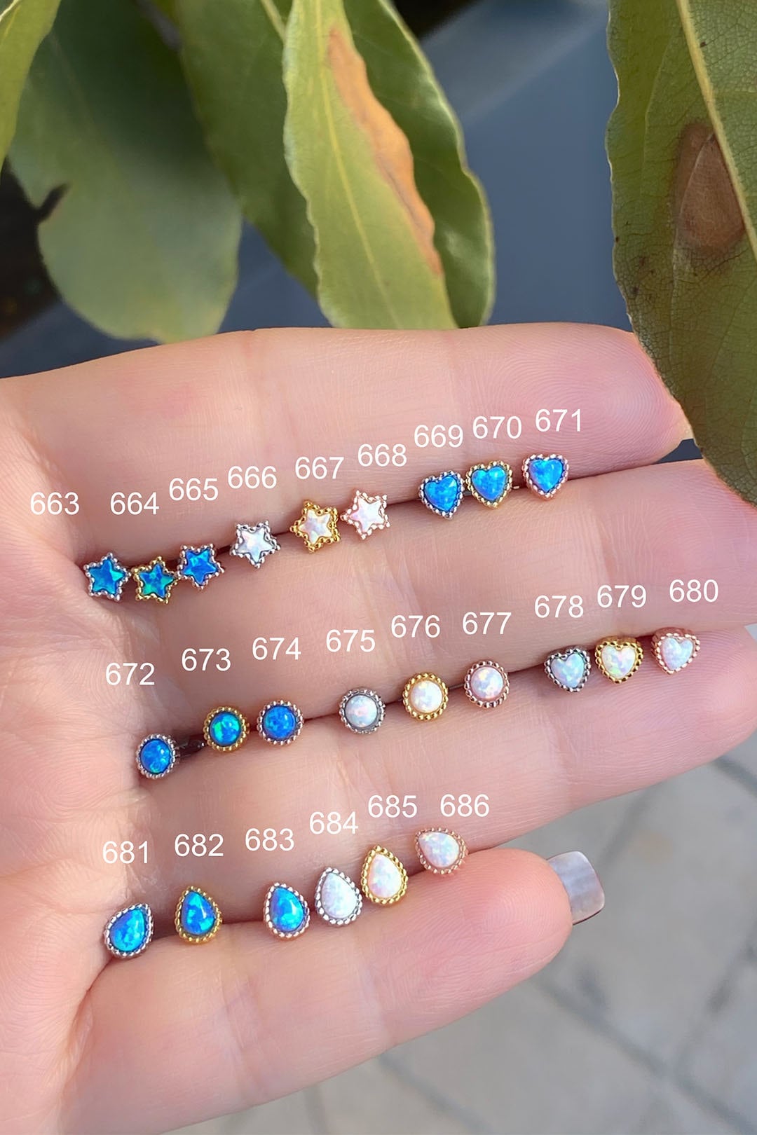 Opal Stone Piercing,Screw,Rose gold,Helix,Bar,Drop,Heart,Star, Ear jewelry,Tragus stud,Christmas gift,Helix Stud,Cartilage Stud,Star Stud