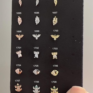 Rana Piercing,Owl Piercing,Orecchini a perno di pesce,Helix Piercing,Vite indietro,Stud Piercing girando,Argento 925 ct,Piercing foglia di pelliccia,Bird Design