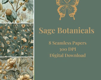 Sage Botanicals Digital Paper Pack