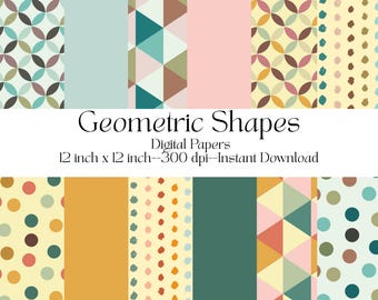 Geometric Shapes Digital Paper Pack