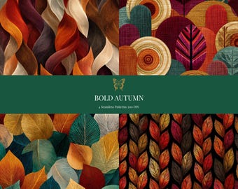 Bold Autumn Jewel-Tone Scrapbook Paper