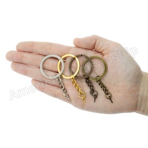 10-20pcs Screw Eye Pin Key Chain Key Ring Keychain Bronze Rhodium Gold  Color Keyrings Split Rings With Screw Pin Jewelry Making