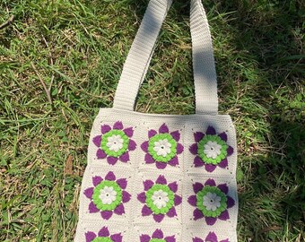 Crochet Bag, Granny Square Bag, Crochet Purse, , Retro Bag, Hippie Bag, Gift for Her, Boho Bag,