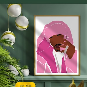 Fan Art de Cam'ron, Killa Cam, Sin rostro, Arte de pared, Póster, hip hop, Icono, Rosa, Pagado en su totalidad, Impresiones artísticas modernas, Cameron, Descarga digital
