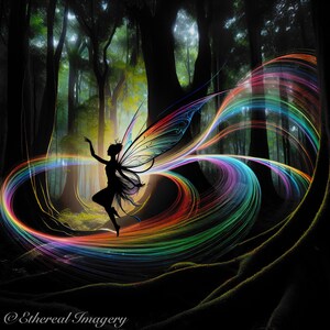 Fairy Fantasy Original Art Print | Whimsical Art | Faeries | Cottagecore | Mystical | Divine Feminine | Lightcodes