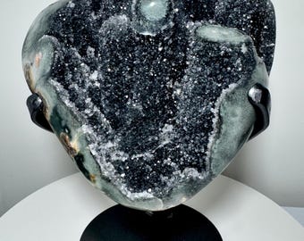 Black Galaxy Druzy Quartz Cluster – Uruguayan Stalactite Specimen (6.2kg)