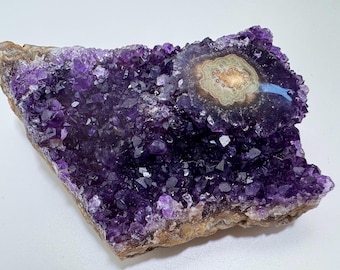 Uruguayan Amethyst Crystal Cluster with Exposed Stalactite Eye