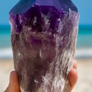 Extra Large Rare Natural Amethyst Root | Raw Amethyst Crystal Point | Amethyst Wand | Deep Purple Gem Grade Dragon’s Tooth | Bahia  Amethyst