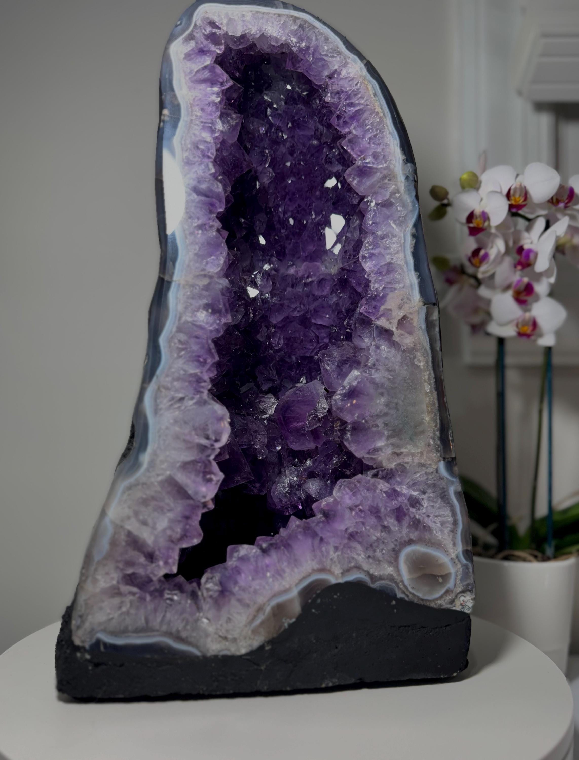Amethyst Geode Crystal Cave – Large Terminations, Goethite