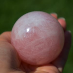 Rose Quartz Sphere • XL Crystal Scrying Ball • Heart Healing Crystal • Brazilian Polished Stone for Grids, Decor & Divination
