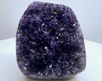 Uruguayan Amethyst Crystal Geode with cut base- self standing, ethically sourced