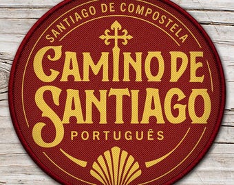 Camino de Santiago Portugués Patch – Santiago de Compostela | Woven Pilgrim Patch 3 inch | Outdoor & Trekking