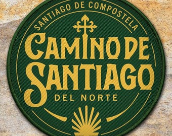 Camino de Santiago del Norte Patch – Santiago de Compostela | Woven Pilgrim Patch 3 inch | Outdoor & Trekking